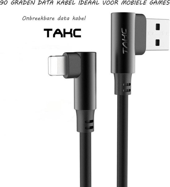 zeil Vallen Altaar TAKC 90 Graden kabel geschikt voor de Apple iPhone Lightning haakse kabel –  Opladen -... | bol.com
