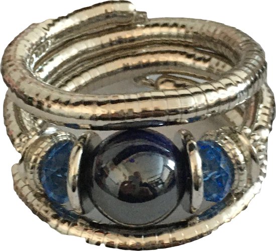 Petra's Sieradenwereld - Slangarmband met donkerblauw kraal (2)