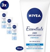 Bol.com NIVEA Essentials Hydraterende Dagcrème - SPF 15 - 3 x 50ml aanbieding