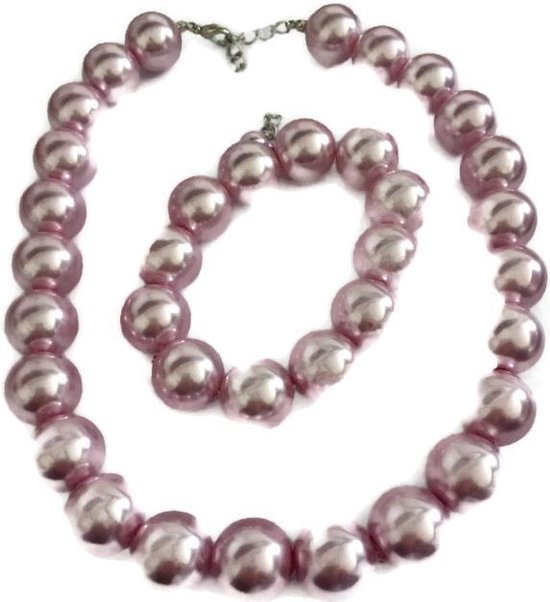 Petra's Sieradenwereld - Parelset roze (ketting en armband) (8)