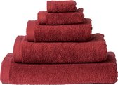 Handdoek 50x100 cm Uni List Bordeaux Rood 13146 - 4 Stuks