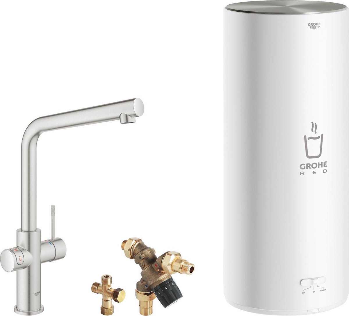 GROHE Red 3IN1 kokendwaterkraan - L Uitloop - 7L boiler - mengventiel –  RVS... | bol.com