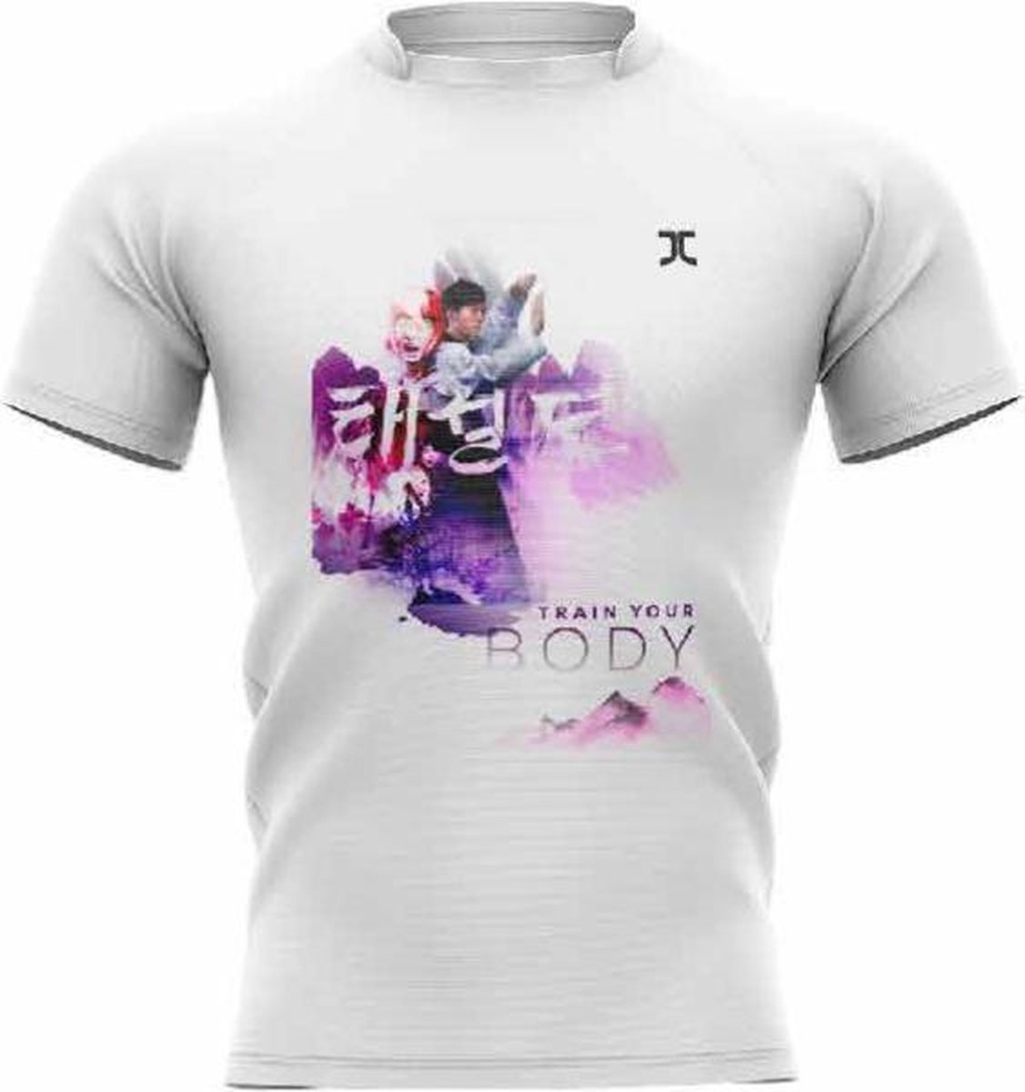 JCalicu Trainingshirt JC Taekwondo Train your Body | wit-paars - Product Kleur: Wit Paars / Product Maat: 6/8 140/160