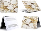 Macbook Pro 13 inch met Touch Bar 2016/2017 A1706 A1708 Hoes Case Cover - Laptop Cover - Marmer Wit Goud