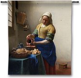 Wandkleed / Wandtapijt  Het Melkmeisje - Johannes Vermeer - 90x100 cm