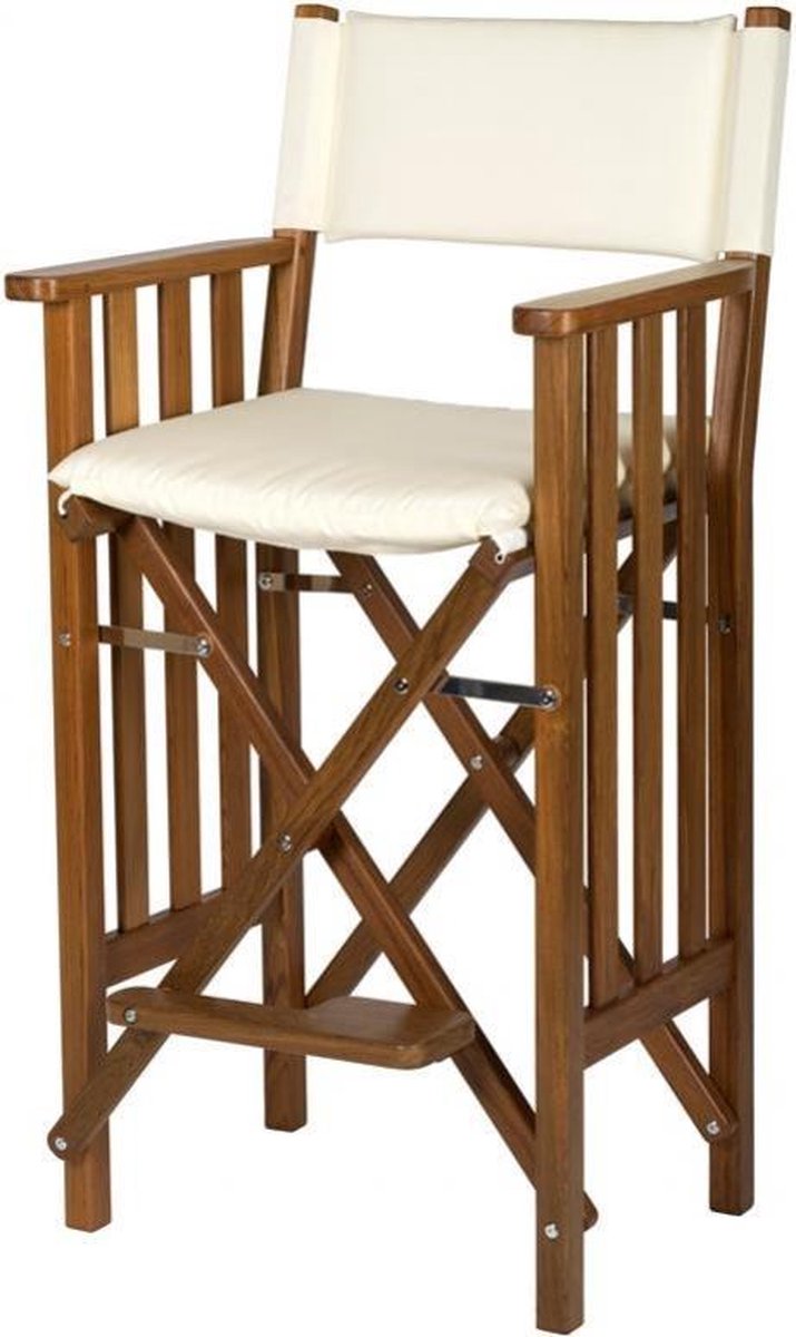 Stuurstoel II Hoog Teak Premium met Crème kussenset (Geolied)