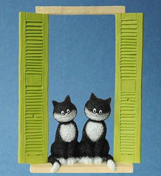 Albert - Dubout - les chats - dans - fenêtre - fenêtre - chats - figurine |  bol