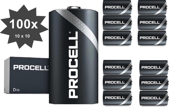 PROCELL  LR20 D Alkaline batterij - 100 Stuks (10 pakjes a 10st) -