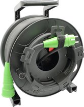 Haspel 310 - 30 meter - 3G2.5 - Neopreen - IP44 - Randaarde - Groene stekkers - Kabelhaspel