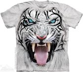 T-shirt Big Face Tribal White Tiger L