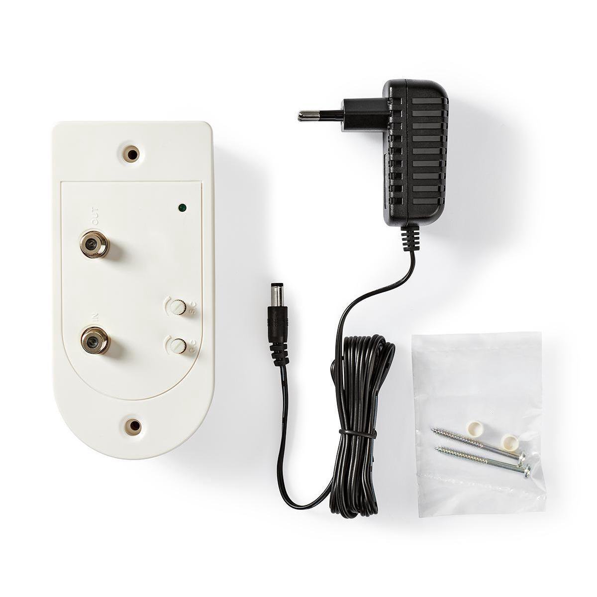 Nedis 28 dB CAI antenneversterker met 1 uitgang - retourgeschikt / wit