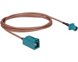 Fakra Z (m) compact - Fakra Z (v) antenne verlengkabel - RG316 - 50 Ohm / transparant - 1,8 meter