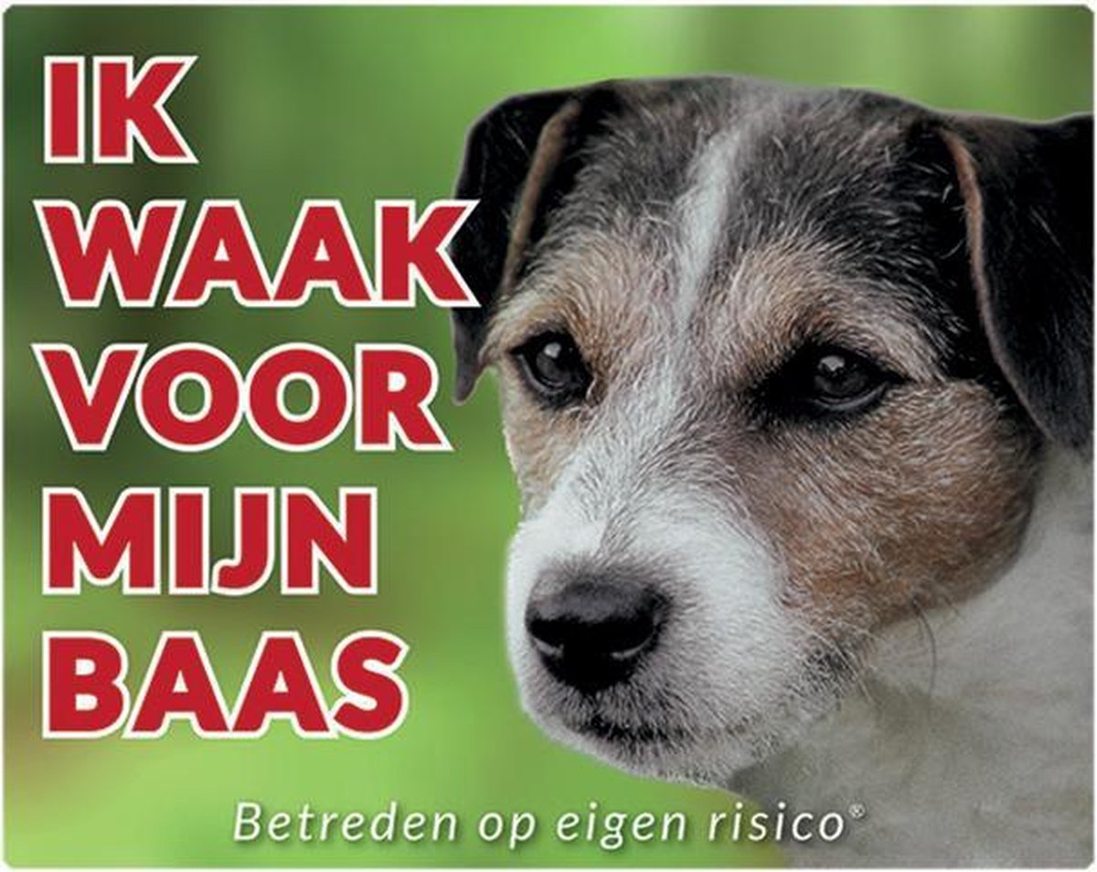 Bol.com Jack Russel Ruwharig Waakbord - Ik waak voor mijn baas aanbieding