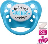 Babygoodies Fopspeen 'Wil jij mijn meter worden?' - Blauw