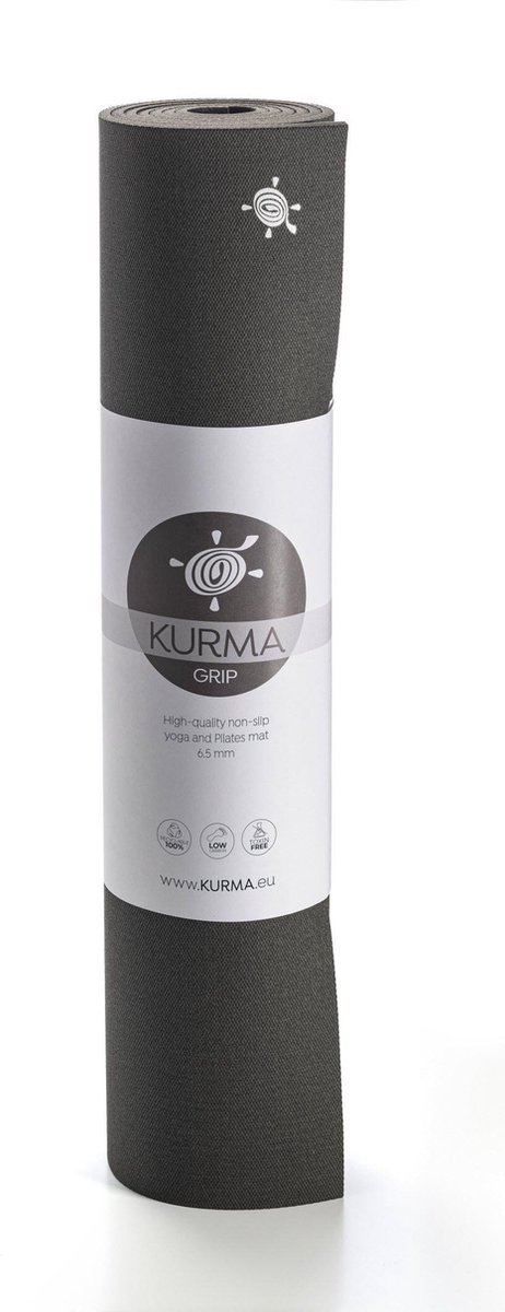 Kurma Black Grip Yogamat - 200 x 66 x 0,65 cm - zwart