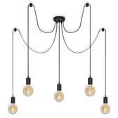 Briloner Leuchten Hanglamp - 5-lichts - E27 - Staal - Zwart