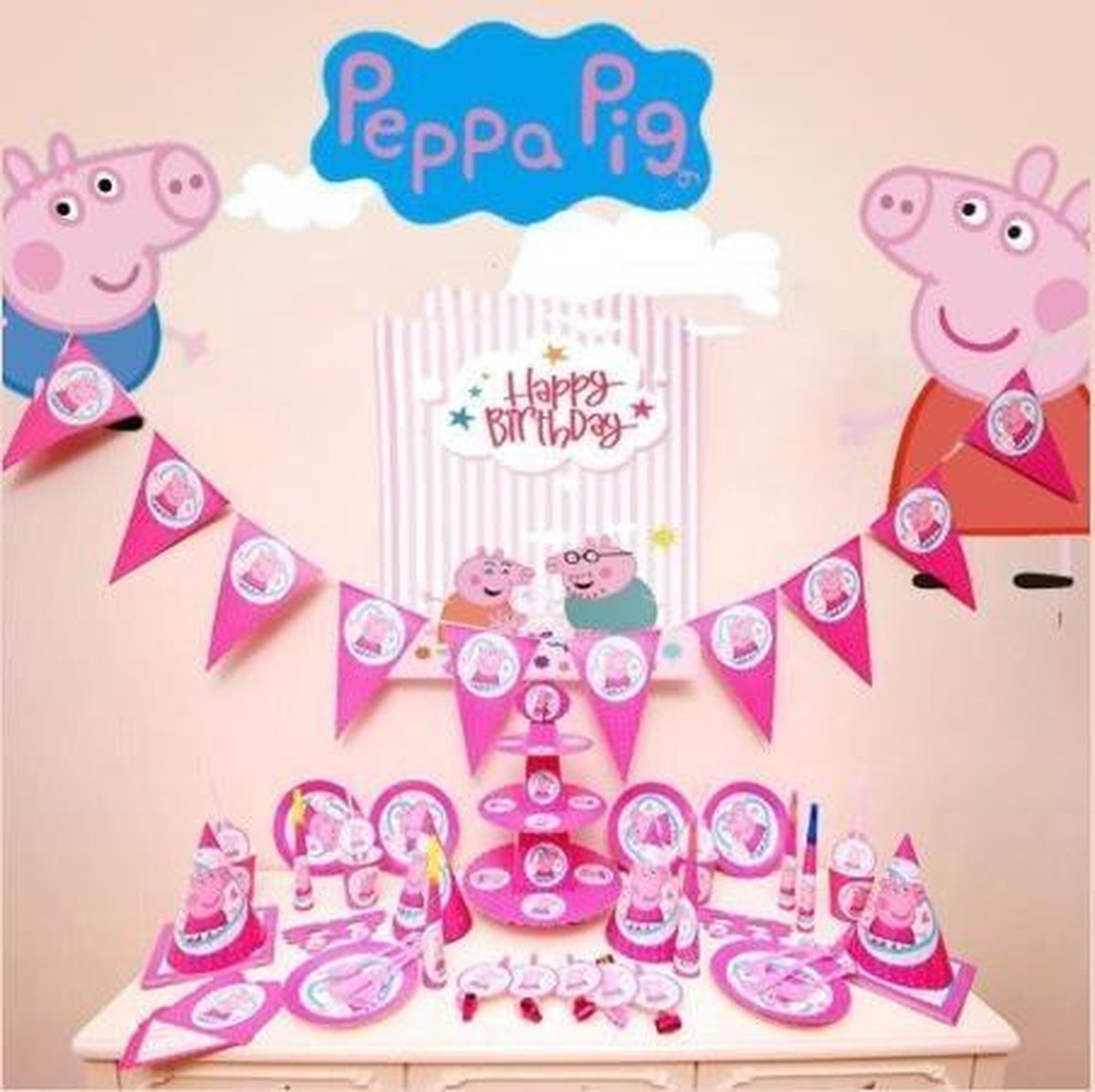 Peppa Pig Verjaardag set. | Peppa Pig feestpakket | Peppa Pig slingers | Peppa  Pig... | bol.com