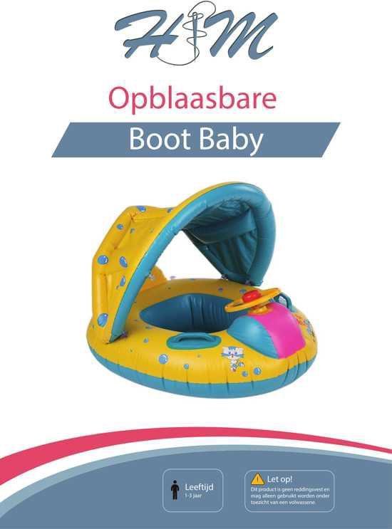 Opblaasbare boot baby - zwemband baby - baby zwemring - zwembandjes - dreumes - drijfband