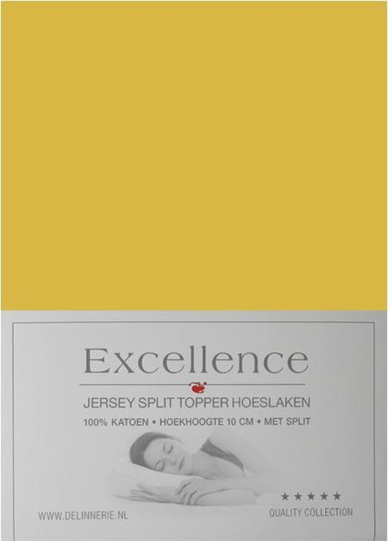 Excellence Jersey Split Topper Hoeslaken - Tweepersoons - 160x200/210 cm - Bamboo