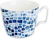 Cosy en Trendy Mosaic Blue Tas D9xh6,3cm 20cl Aardewerk - (Set van 6) En Yourkitchen E-kookboek - Heerlijke Smulrecepten