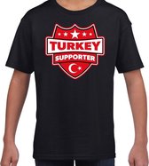 Turkey supporter schild t-shirt zwart voor kinderen - Turkije landen shirt / kleding - EK / WK / Olympische spelen outfit 122/128