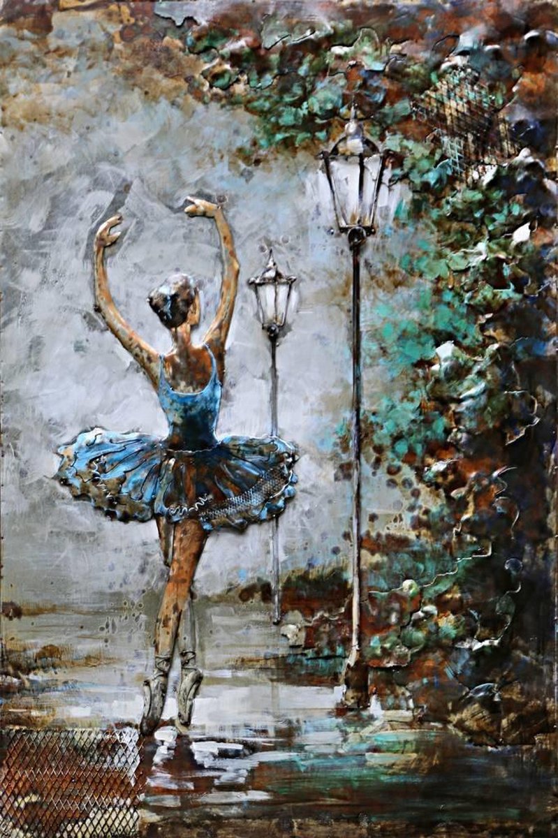 Metalen 3d schilderij 80x120cm Ballerina