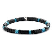 Frank 1967 7FB-0427 natuurstenen armband - stretch - zwart / blauw