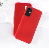 siliconen hoesje Samsung Galaxy A51 - rood + glazen screen protector