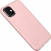 Silicone case geschikt voor Apple iPhone 11 eco-friendly - roze + glazen screen protector