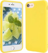 Silicone case geschikt voor Apple iPhone 7 / 8 - geel + glazen screen protector
