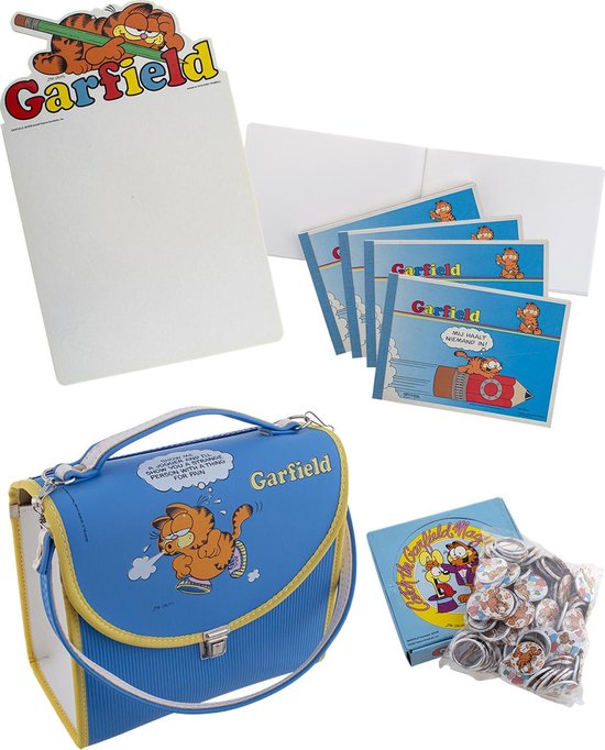 Garfield set - schrijfbord - buttons - tasje - tekenboekjes - 16 delig