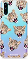 Huawei P30 hoesje TPU Soft Case - Back Cover - Cheeky Leopard / Luipaard hoofden