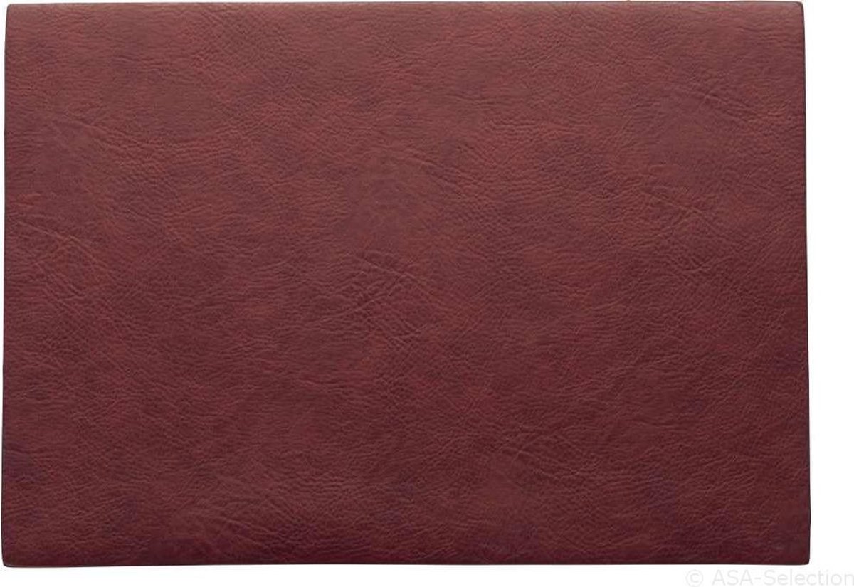 ASA Placemat 6 stuks vegan leather / imitatieleer - 33x46cm - rozenhout rood