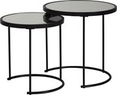 Salontafel - Bijzettafel set van 2 - Design - Rond - Zwart - Ø 50 cm