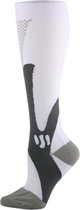 Compressie sokken voor hardlopen en reizen - Compressiekousen wit mannen maat L-XL (41-44)