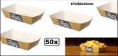 50x BIO frietbakjes karton Fresh A7 87x52x32mm - Patat friet frites bakje snack bak