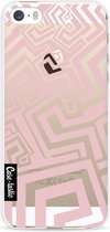 Casetastic Apple iPhone 5 / iPhone 5S / iPhone SE Hoesje - Softcover Hoesje met Design - Abstract Pink Wave Print