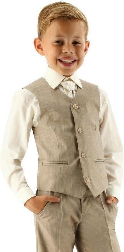 3-delig kinder kostuum beige, maat 104 | bol.com