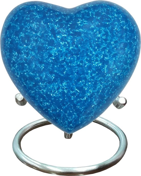 Mini urn hart Royal dotted blue - urn voor as - 2126