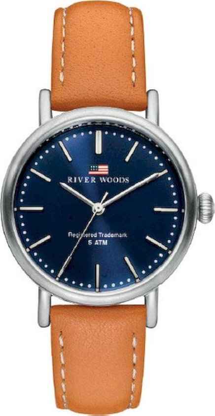 River Woods Oswego RW340028 Horloge - Leer - Bruin - Ø 34 mm