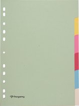 Onglets Pergamy ft A4, perforation 11 trous, carton, couleurs pastel assorties, 6 onglets