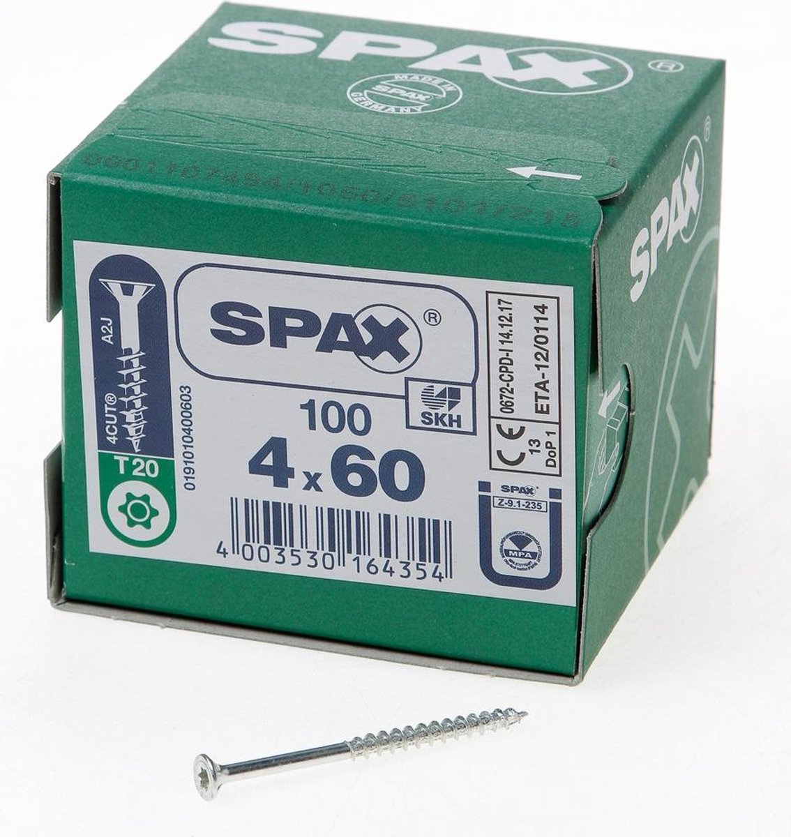 Bol spax spaanplaatschroef verzinkt torx 4 0 x 60 100 stuks