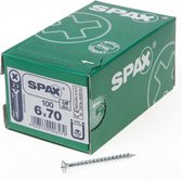 Spax Spaanplaatschroef Verzinkt PK 6.0 x 70 - 100 stuks