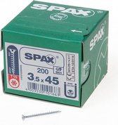 Spax Spaanplaatschroef Verzinkt Torx 3.5 x 45 - 200 stuks