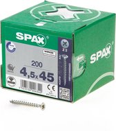 Spax Spaanplaatschroef Verzinkt PK 4.5 x 45 (200) - 200 stuks