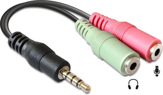 DeLOCK 3.5mm/2 x 3.5mm audio kabel 0,12 m Multi kleuren 4-polig OMTP - Delock