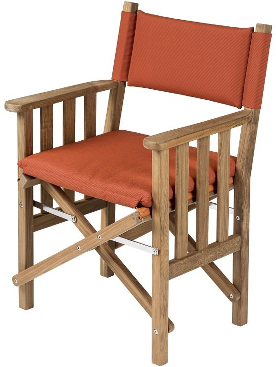 Regisseursstoel II Teak Premium met Forza Oranje kussenset (Geolied)