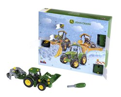 Klein Toys John Deere adventskalender - 24 deuren - bouwset 6215 R trekker - groen geel