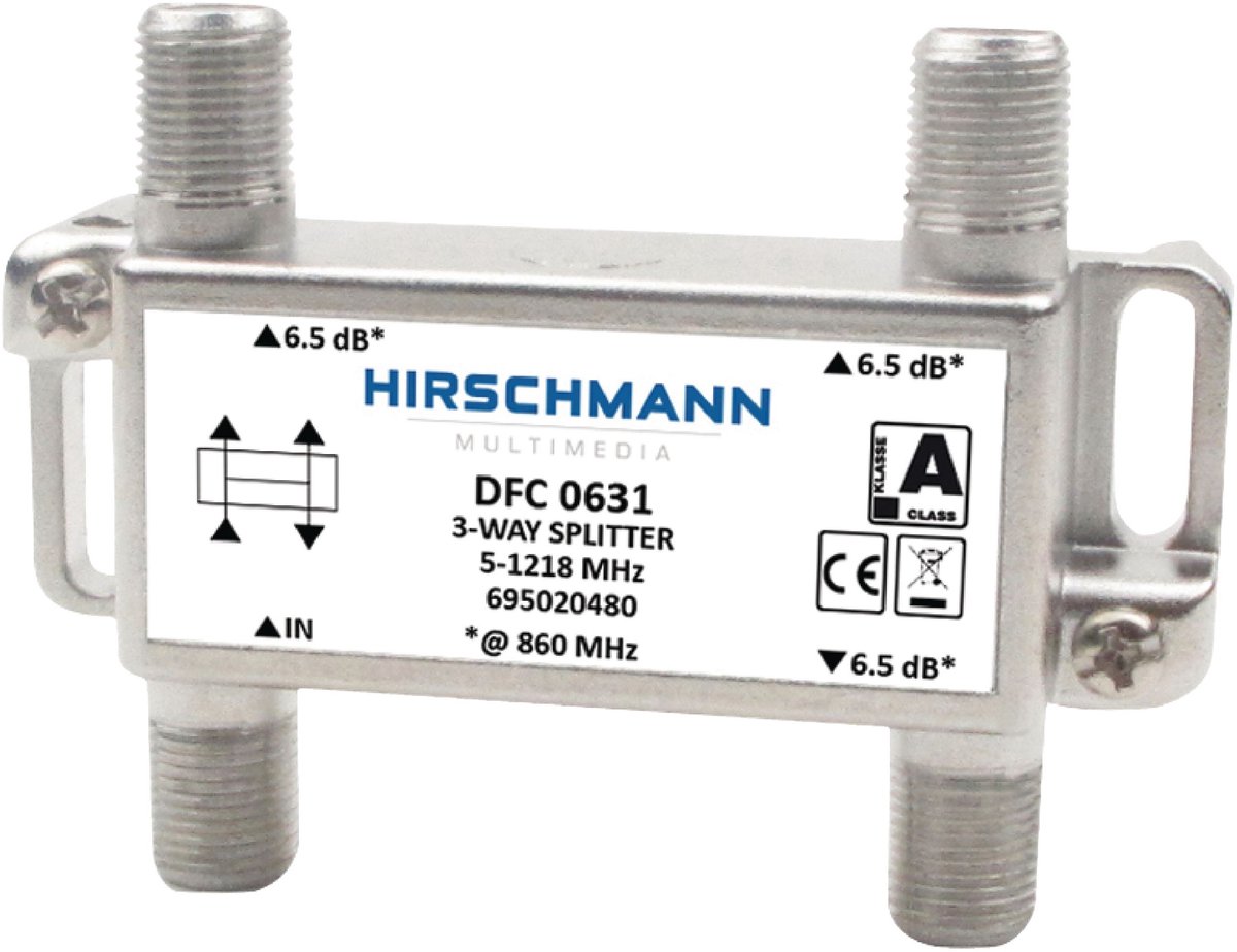 CATV-Splitter 5.8 dB / 5-1218 MHz - 3 Uitgangen