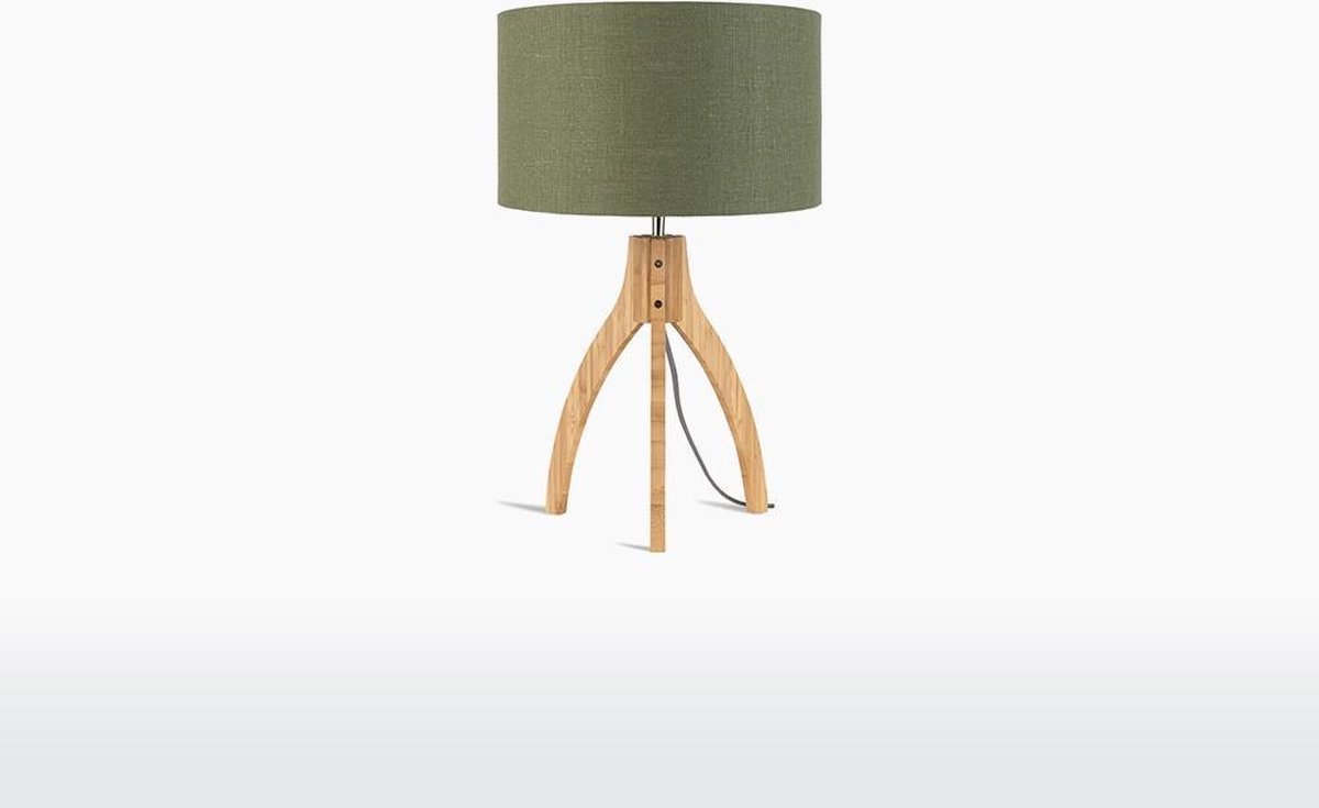GOOD&MOJO Tafellamp Annapurna - Groen/Bamboe - Ø36cm - Scandinavisch,Bohemian